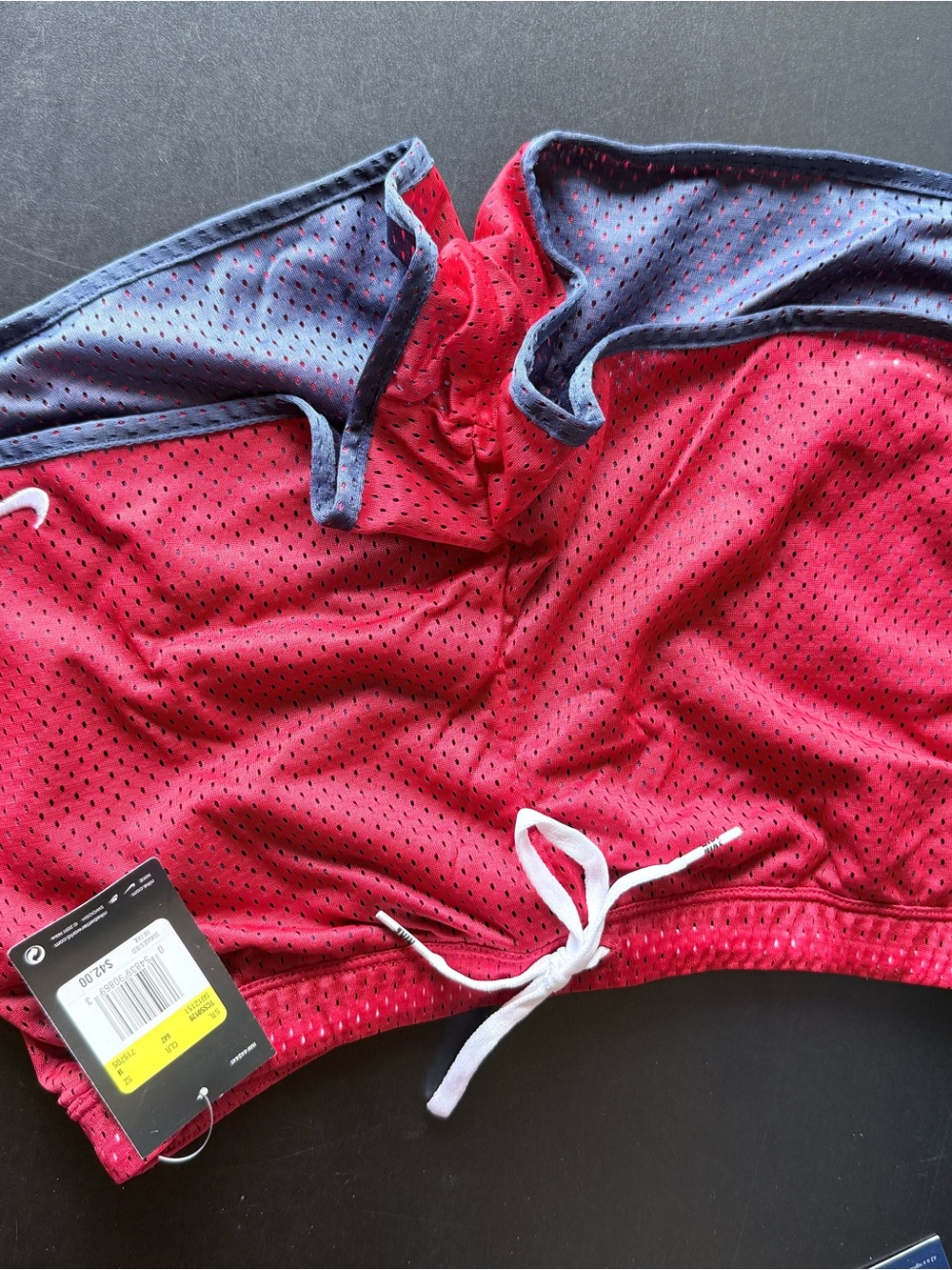 Nike Red and Navy Mesh Sports Shorts